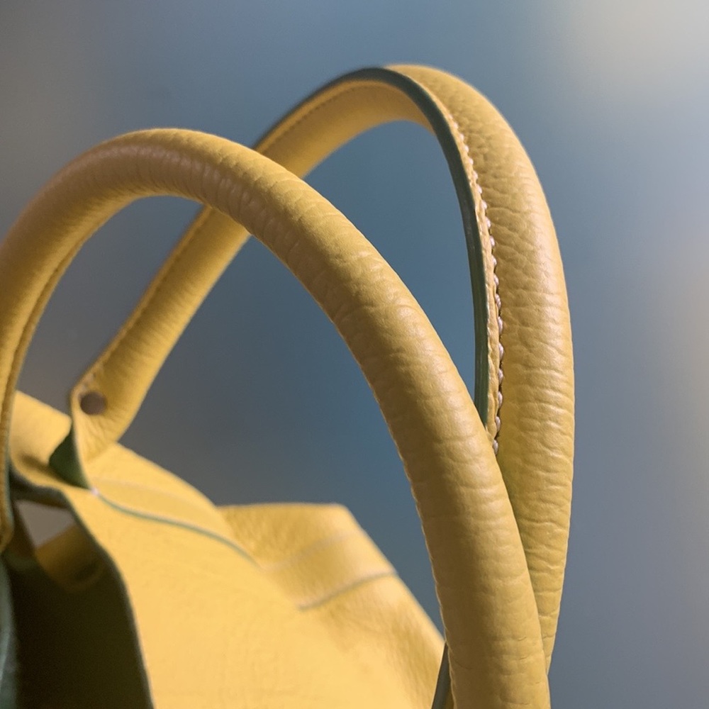 Borge Garveri J Crew yellow pebbled leather tote handbag - Picture 4 of 13